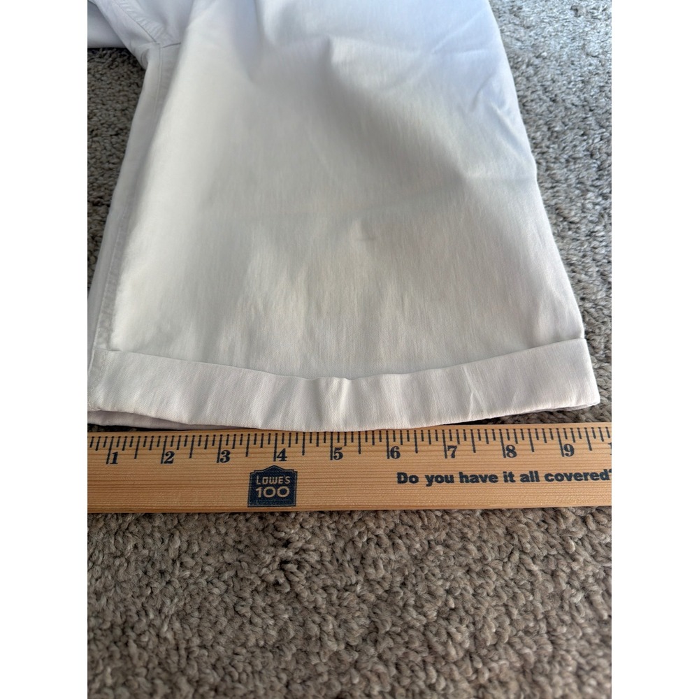 Soft Surroundings White Pull On Denim Bermuda Shorts Womens XL Cuffed Stretch - Picture 9 of 10